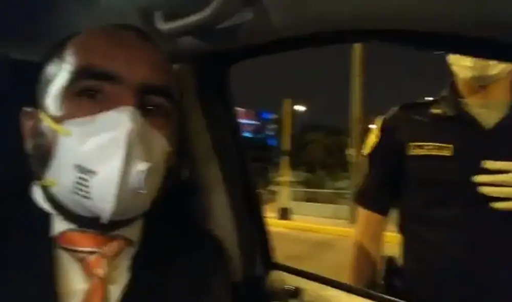 Fernando Llanos fue intervenido por policías durante cuarentena. Foto: Captura. Fernando Llanos fue intervenido por policías durante cuarentena. Foto: Captura.