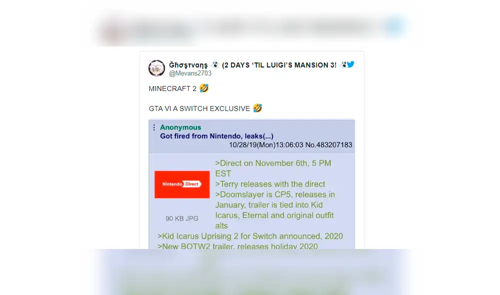 Supuesta filtración del Nintendo Direct de noviembre anuncia la llegada de Minecraft 2.