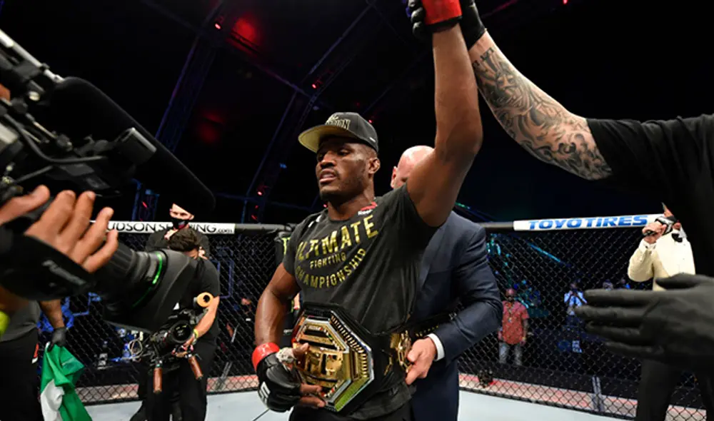 El nigeriano Usmane retuvo el título del peso welter frente a Masvidal. Foto: Twitter UFC El nigeriano Usmane retuvo el título del peso welter frente a Masvidal. Foto: Twitter UFC