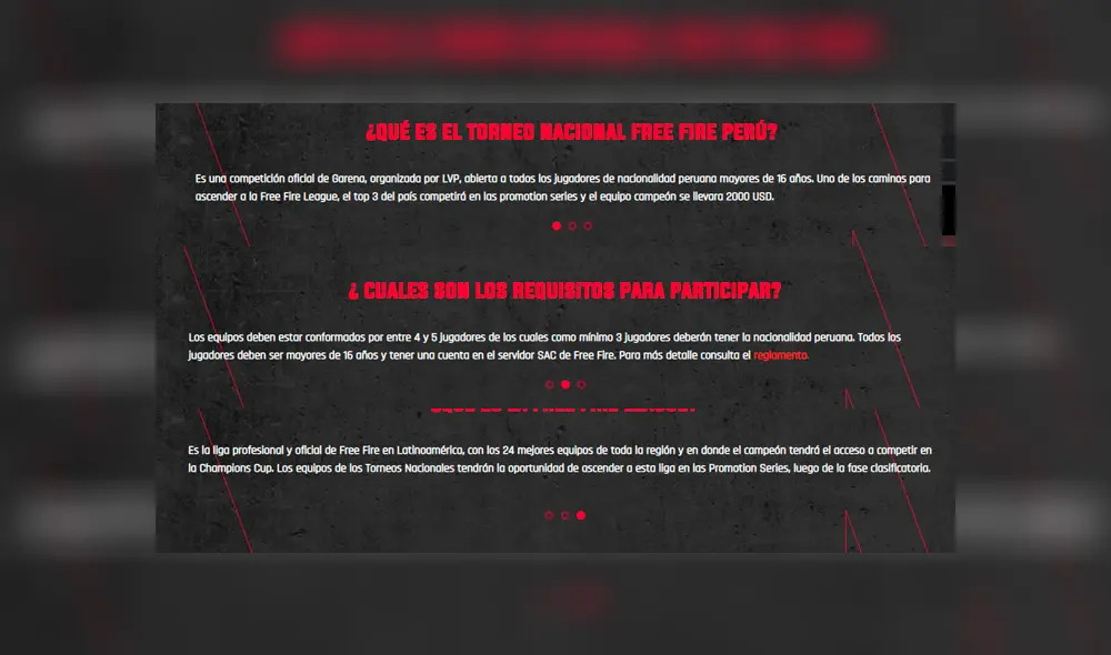 Requisitos para el torneo.