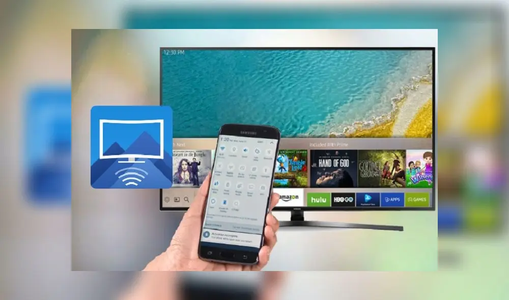 Busca la opción “Enviar” o “Transmitir” en tu smartphone.