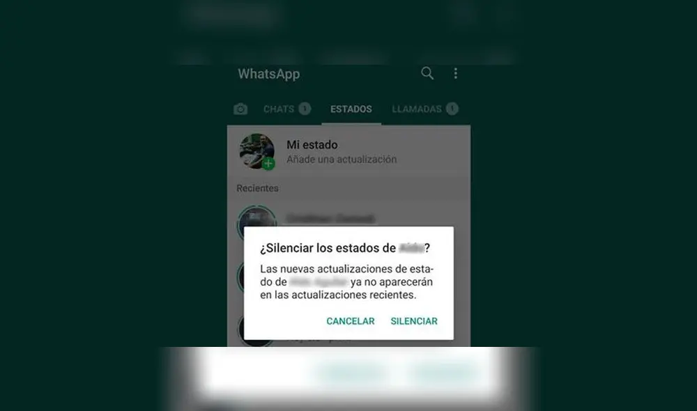 Silenciar estados de WhatsApp