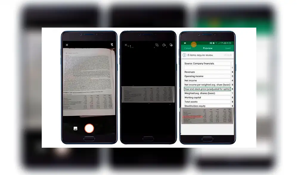 Smartphone Microsotf Excel