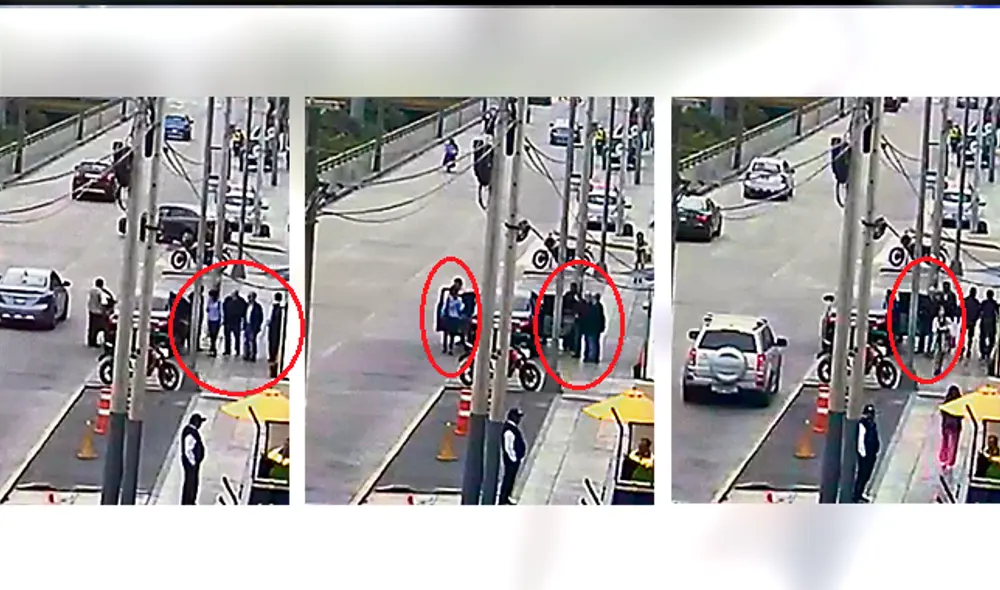 Registro. Las cámaras de video instaladas en la avenida Primavera registraron al magistrado del TC Ernesto Blume y a la abogada de Keiko, Giulliana Loza, saliendo del Bocatta.