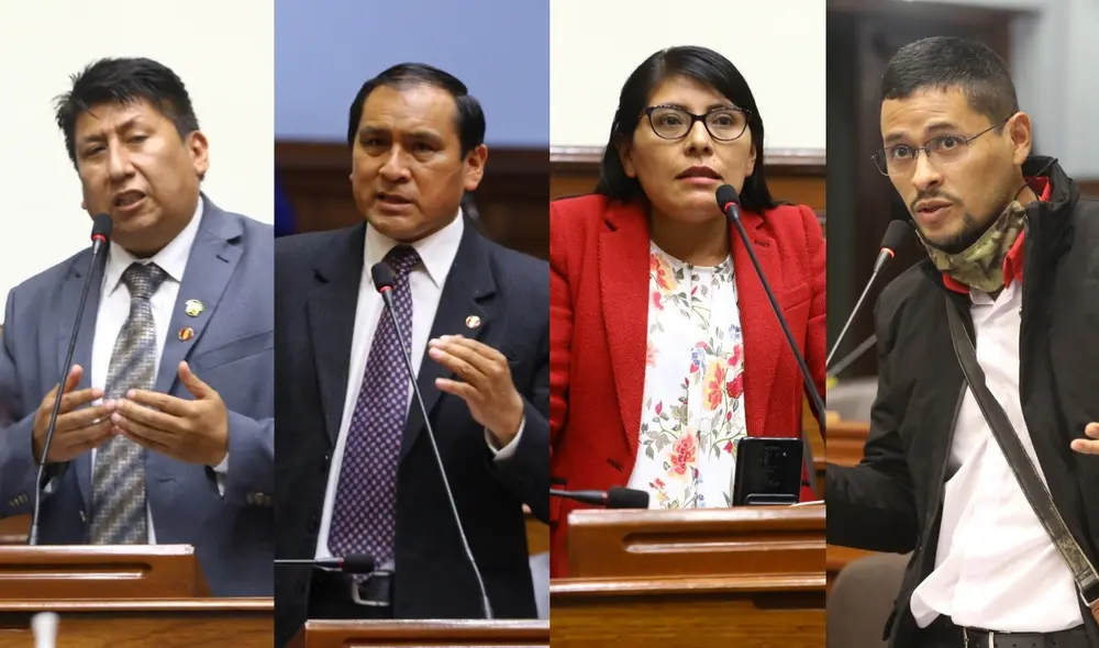 Waldemar Cerrón, Flavio Cruz, Margot Palacios y Abel Reyes votaron a favor de iniciativa impulsada por Edward Málaga. Foto: composición/Congreso Waldemar Cerrón, Flavio Cruz, Margot Palacios y Abel Reyes votaron a favor de iniciativa impulsada por Edward Málaga. Foto: composición/Congreso