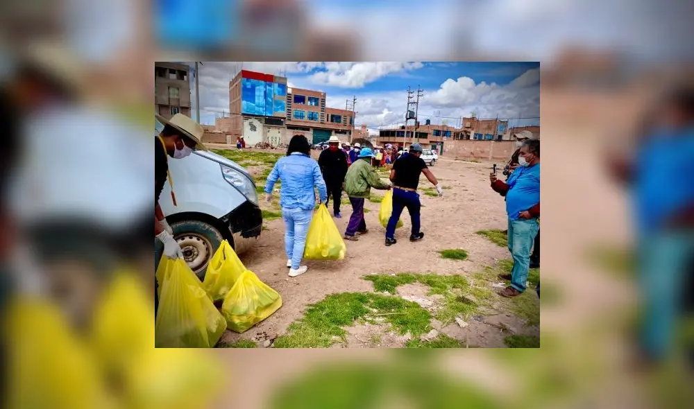 Entregaron la ayuda a más de 100 familias de la ciudad de Juliaca.