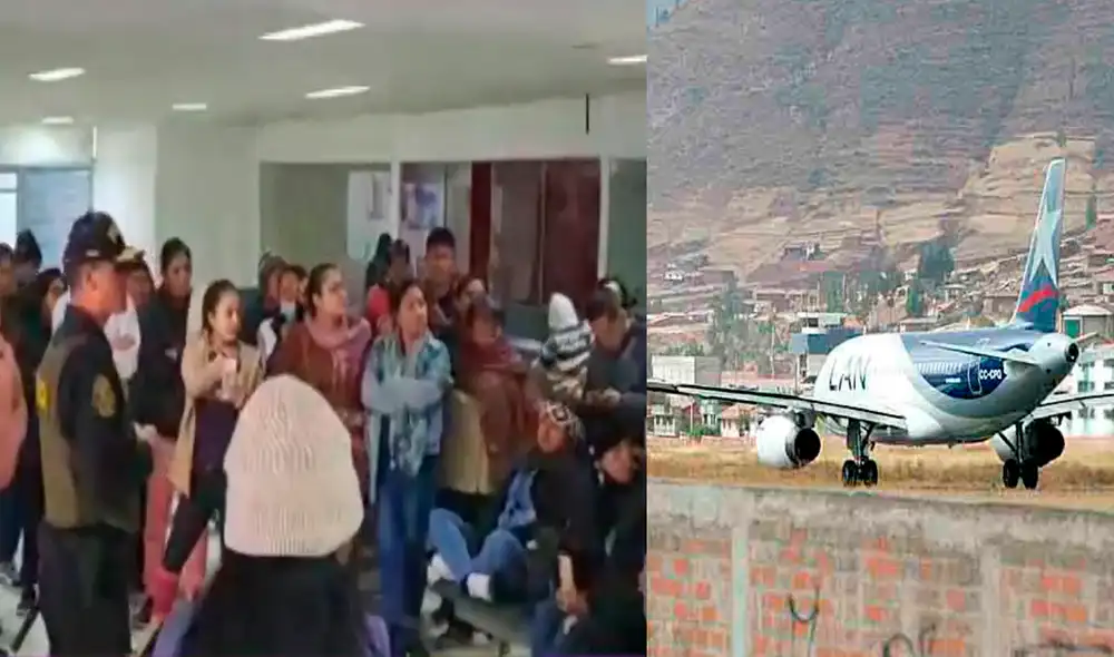 Turistas permanecen en aeropuerto. Foto: captura Nestor Larico/ La República Turistas permanecen en aeropuerto. Foto: captura Nestor Larico/ La República