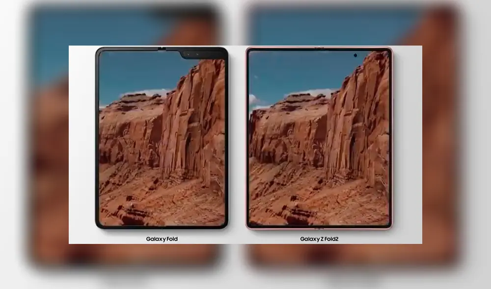 Diferencia entre el Galaxy Z Fold 2 y su predecesor. Foto: Samsung.