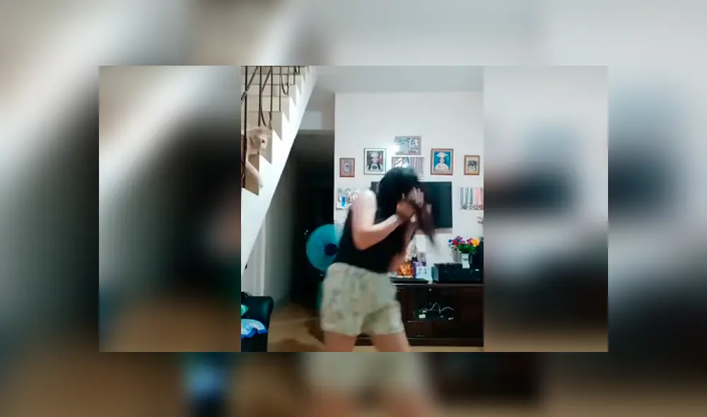 Desliza hacia la izquierda para ver el momento en que aparece el furioso gato. Imágenes del video viral de YouTube.