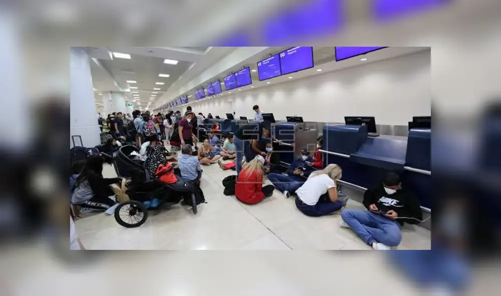 Peruanos varados en Cancún. Créditos: Difusión. Peruanos varados en Cancún. Créditos: Difusión.
