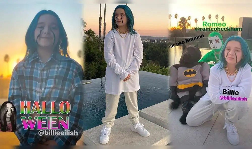 Hija de David Beckham se vistió como Billie Eilish para Halloween Hija de David Beckham se vistió como Billie Eilish para Halloween