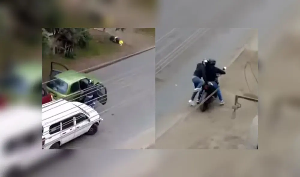 Una de las testigos aseveró que uno de los asaltantes llevaba polera ploma y tendría unos 35 años de edad. (Foto: Capturas de video / ATV Noticias) Una de las testigos aseveró que uno de los asaltantes llevaba polera ploma y tendría unos 35 años de edad. (Foto: Capturas de video / ATV Noticias)
