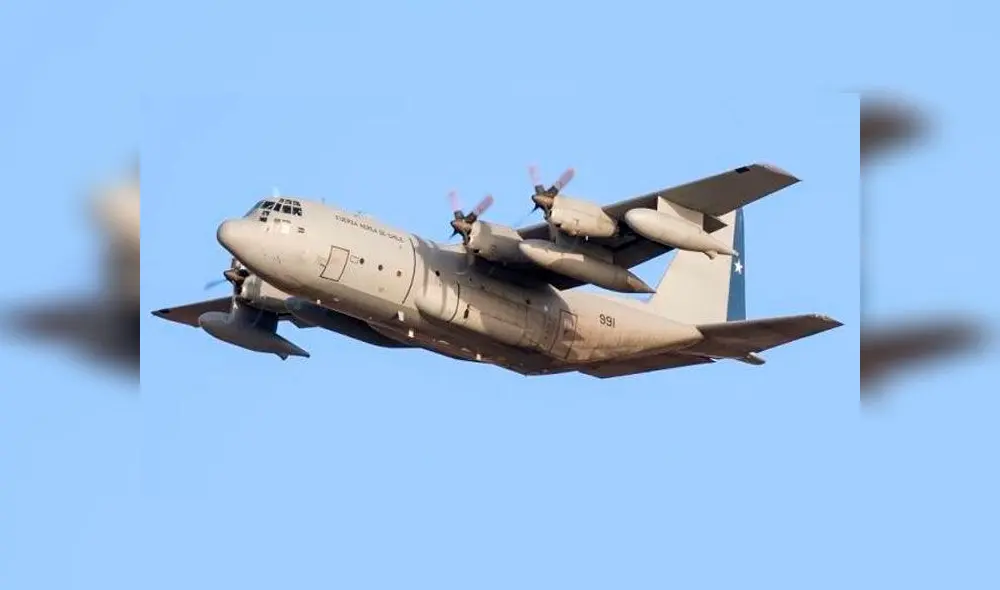 El C-130 Hércules de Chile que perdió contacto con la FACH. Foto: Difusión El C-130 Hércules de Chile que perdió contacto con la FACH. Foto: Difusión