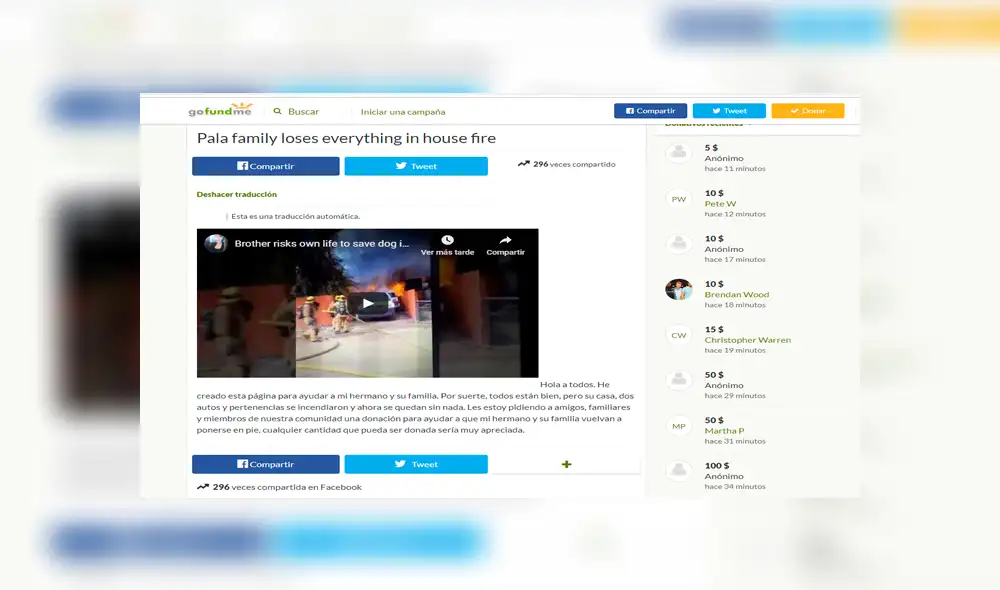 Facebook: joven ingresó a su hogar cubierto en llamas para salvar a su perro que estaba dentro [VIDEO]