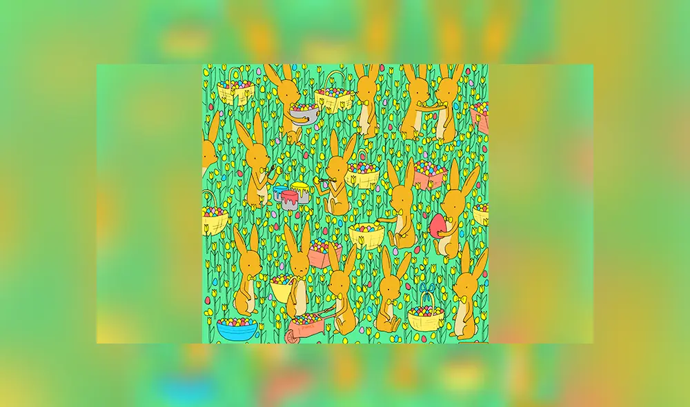 Facebook viral: halla al pollito escondido entre conejos de colores, el nuevo ‘reto visual’ que no podrás resolver