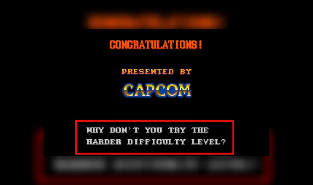 Pues al final, tras vencer el juego, solo les aparecería una pantalla de "Felicitaciones" y una invitación a jugar en un modo más difícil.