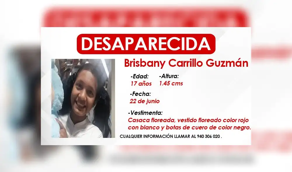 En caso la hayan visto o tengan información de su paradero, comunicarse al teléfono: 940 306 020. En caso la hayan visto o tengan información de su paradero, comunicarse al teléfono: 940 306 020.