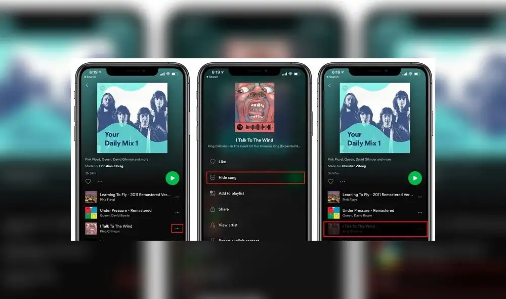 Spotify permite a sus usuarios del plan premium ocultar canciones de las listas de reproducción.
