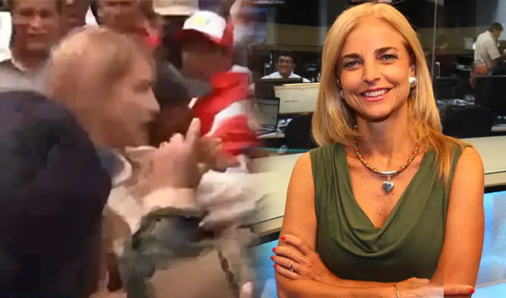 Josefina Townsend fue atacada por manifestantes. Foto: composición LR