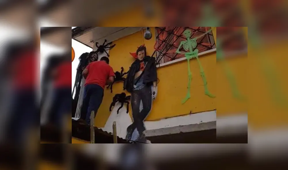 En Instagram, una fanática del cantante Chayanne colgó un poster tamaño real en el exterior de su vivienda.