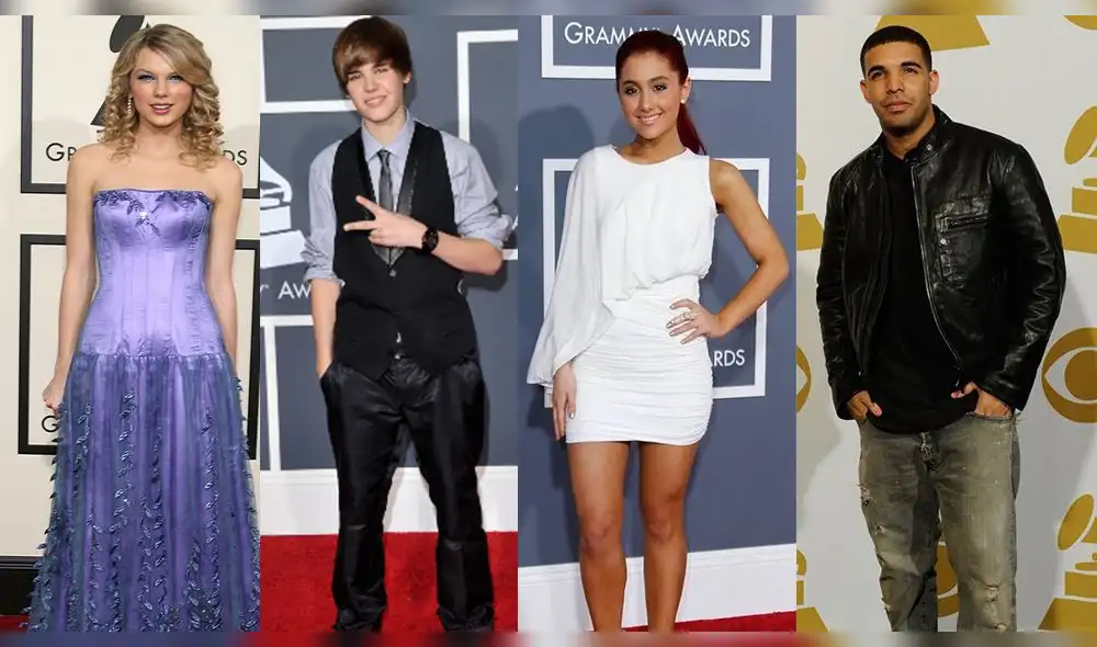 Taylor Swift, Justin Bieber, Ariana Grande y Drake