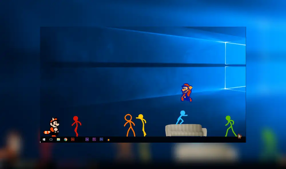 La intensa batalla entre Super Mario Bros y el 'muñeco de palitos'.