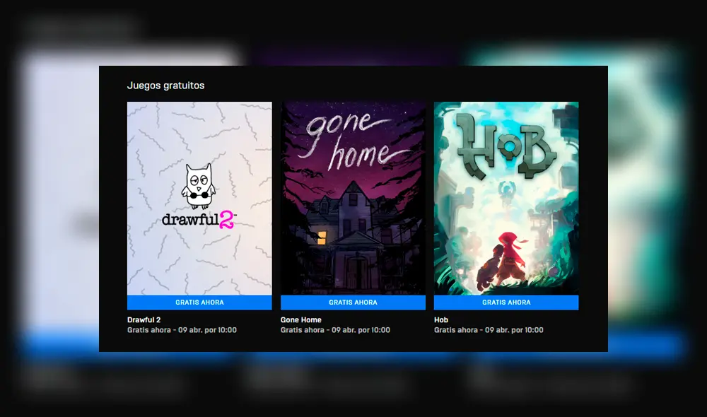 Juegos gratis en Epic Games Store.