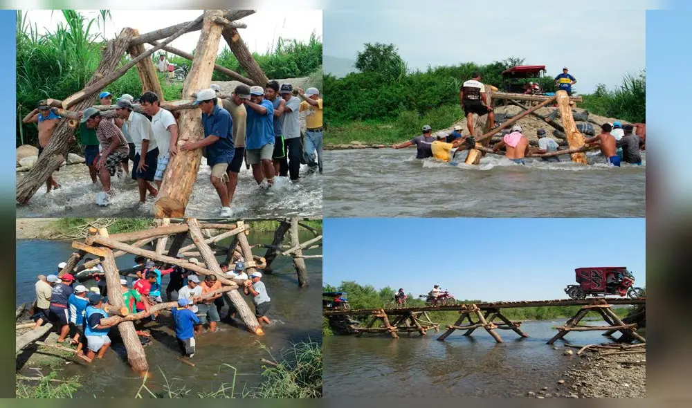 Pobladores de Sorronto construyeron un puente en el río Zaña en Lambayeque