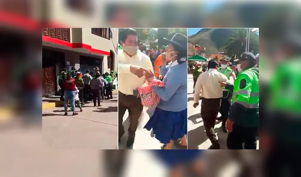 Pobladores le reclamaron por su gestión y alcalde les respondió con golpes. Pobladores le reclamaron por su gestión y alcalde les respondió con golpes.