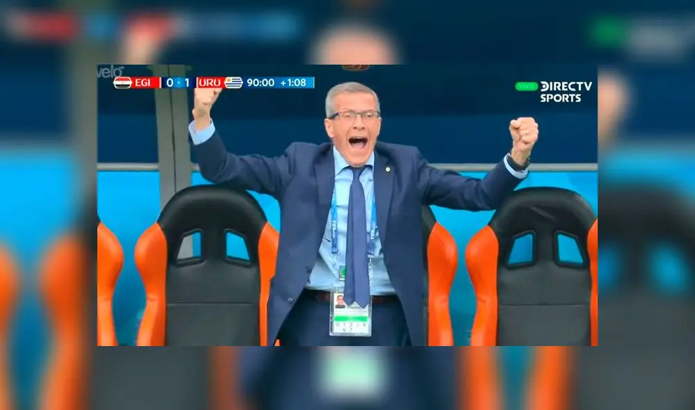 Efusiva celebración de Tabárez a pesar del terrible mal que lo aqueja [VIDEO]