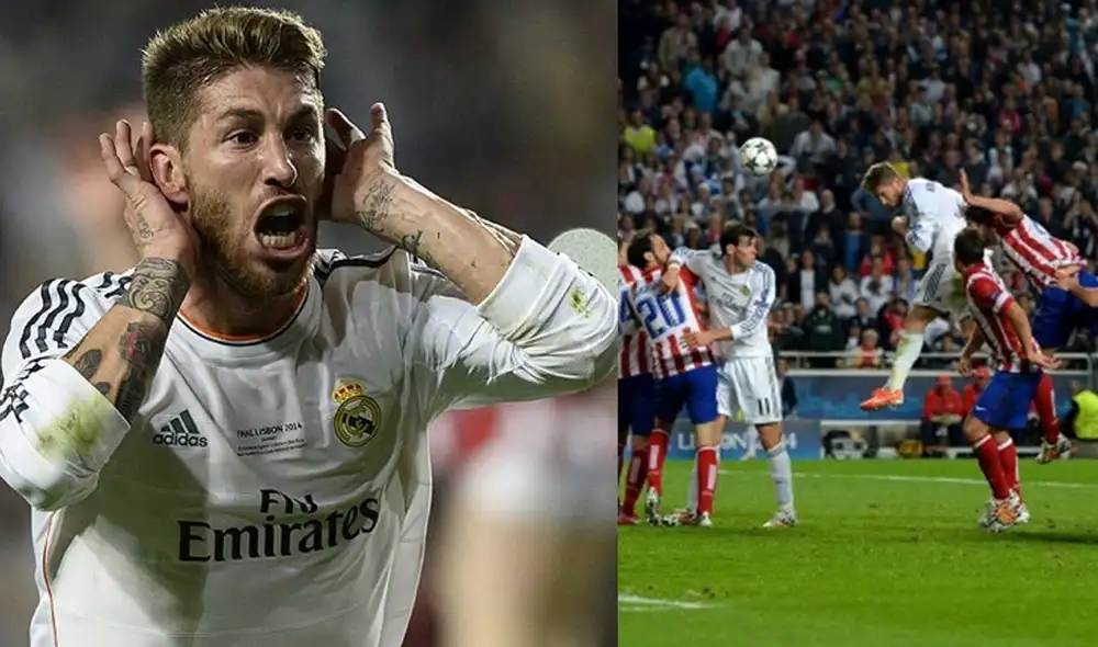 Sergio Ramos recordó su gol en la final de la Champions League 2014 ante Atlético de Madrid. Foto: Composición