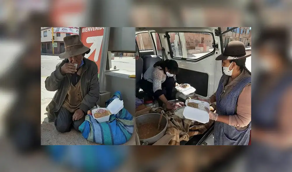 El último sábado, él y su familia llevaron comida a varios indigentes que se encontraban en las calles de Puno. El último sábado, él y su familia llevaron comida a varios indigentes que se encontraban en las calles de Puno.
