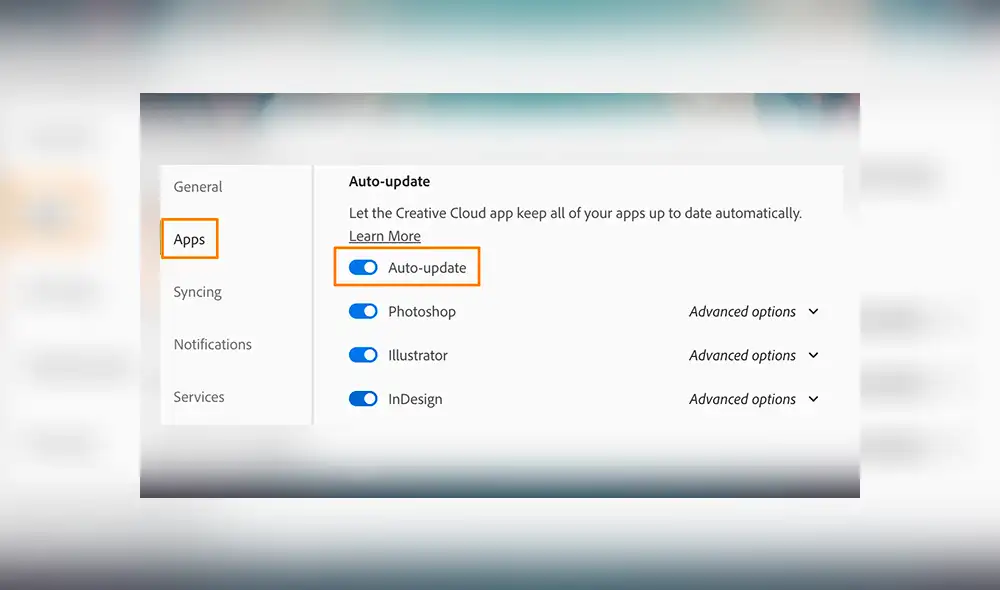 Puedes revisar las actualizaciones manualmente desde Creative Cloud.