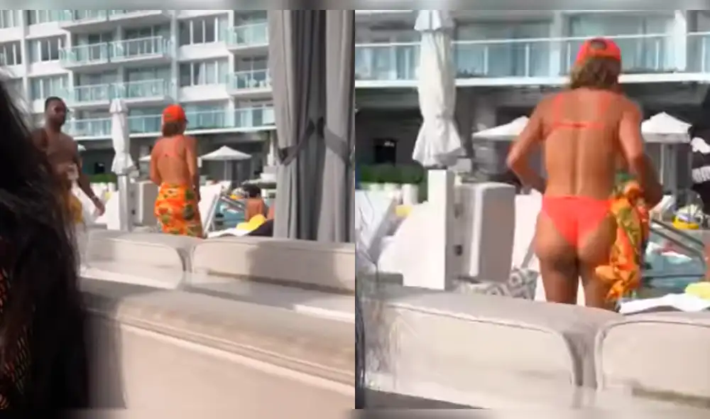 Facebook: Graba a una mujer en la piscina y un detalle de su derrier lo deja aterrado [VIDEO]