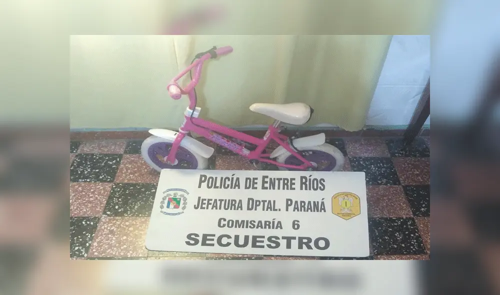 Bicicleta siniestrada a la menor.