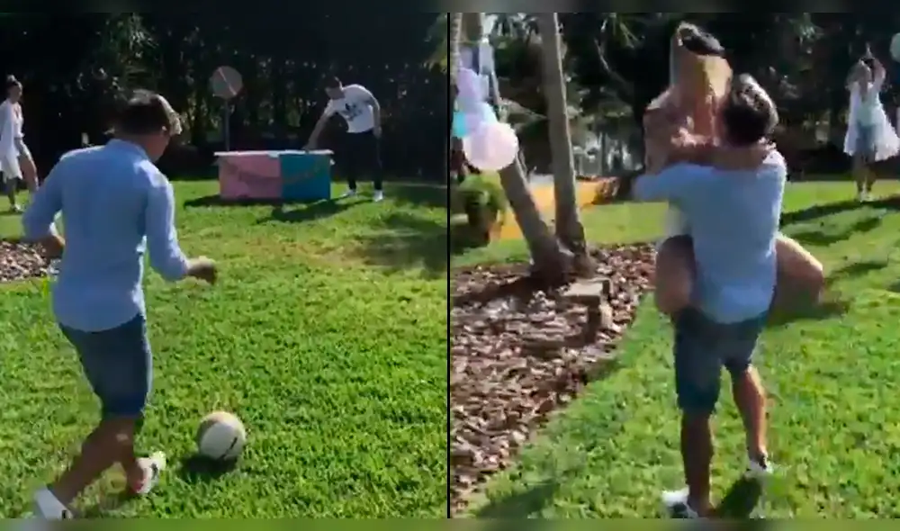 Alejandro Hohberg descubrió el sexo de su hijo con peculiar juego con el balón [VIDEO]