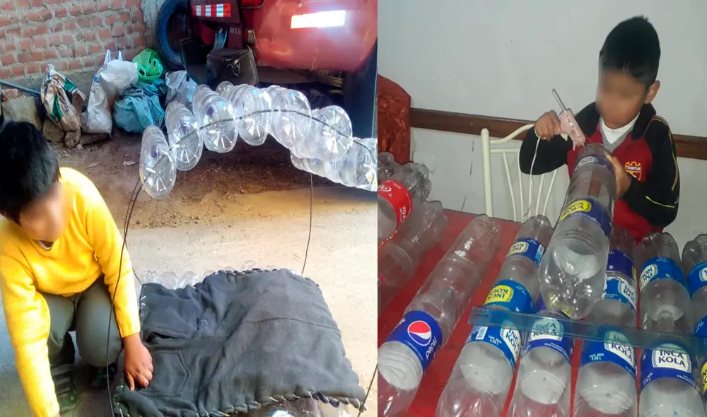 Casitas recicladas están elaboradas con botellas de plástico. Foto: