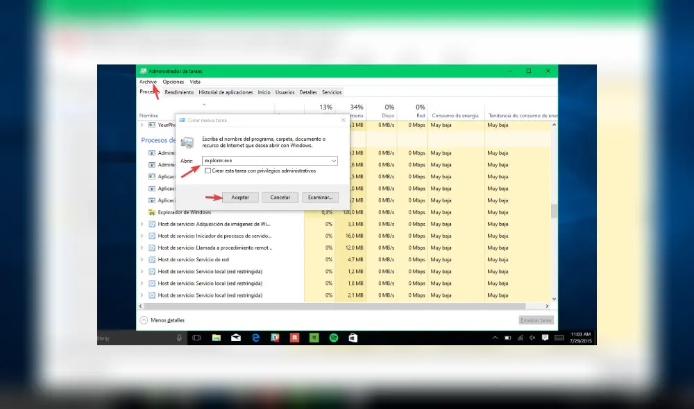 Si el explorador de Windows se te congela no es el fin. Conoce cómo puedes reiniciarlo y hacer que tu PC se recupere sin perder ningún archivo. Imagen: Genbeta.