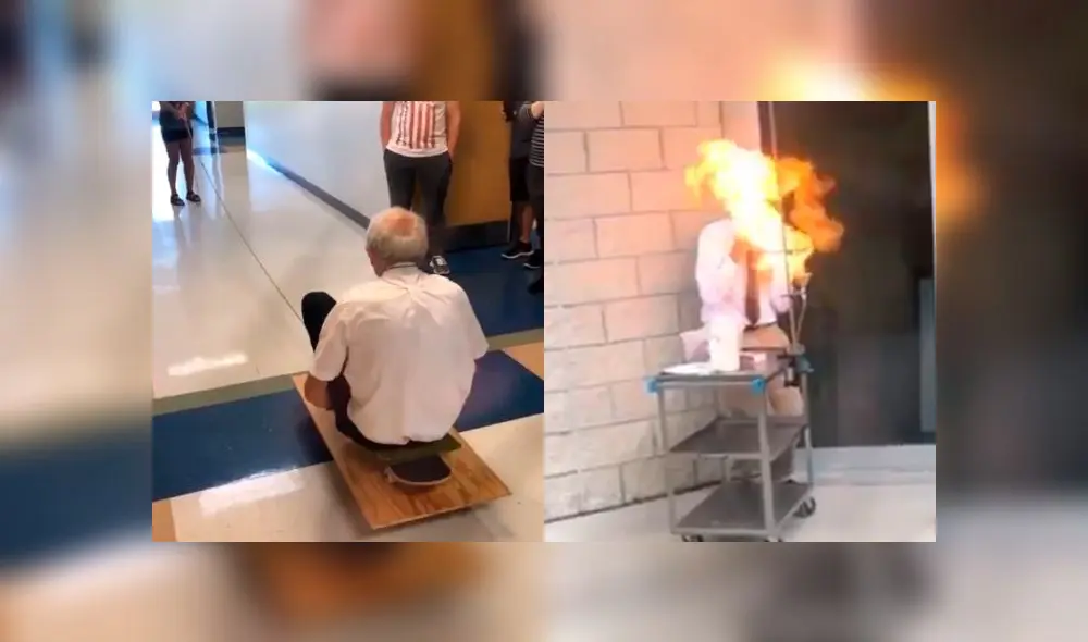 Profesor inspira a sus alumnos mediante extravagantes experimentos. Foto: Captura.