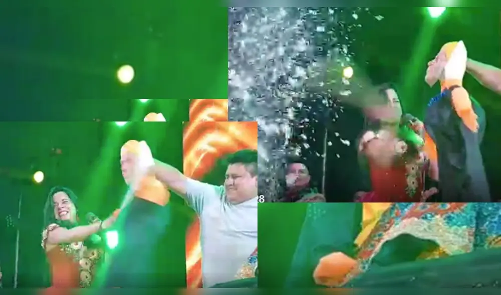 Vanessa Terkes descargó su furia en piñata de George Forsyth durante evento folclórico Vanessa Terkes descargó su furia en piñata de George Forsyth durante evento folclórico