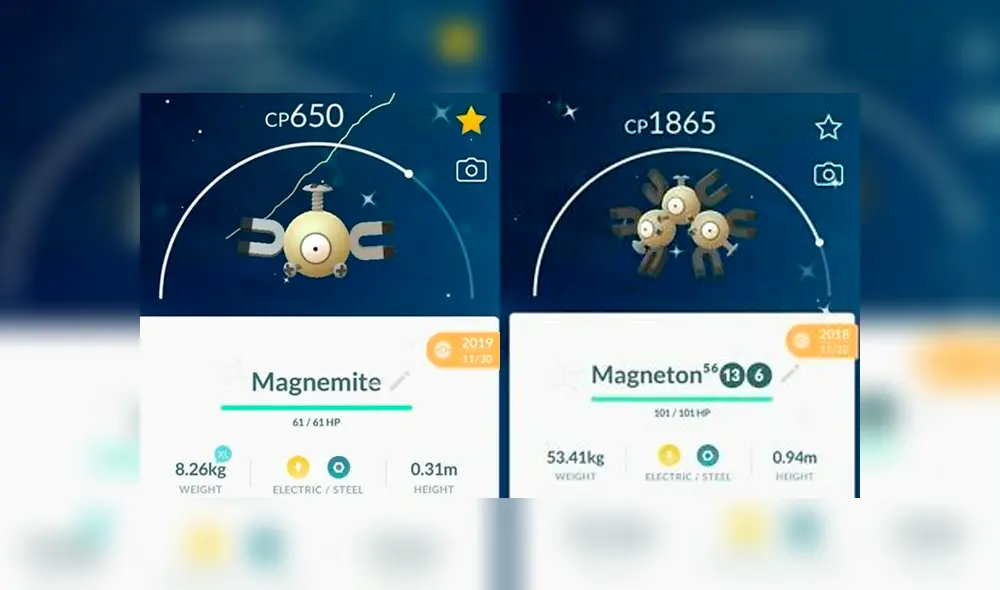 Magnemite y Magneton shiny.