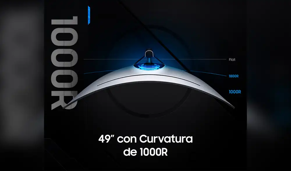 Ofrece una curvatura 1000R profunda e inmersiva. Foto: Samsung Ofrece una curvatura 1000R profunda e inmersiva. Foto: Samsung