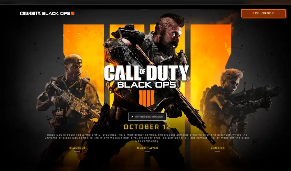 Los requísitos de Call of Duty Black Ops 4 para PC se redujeron