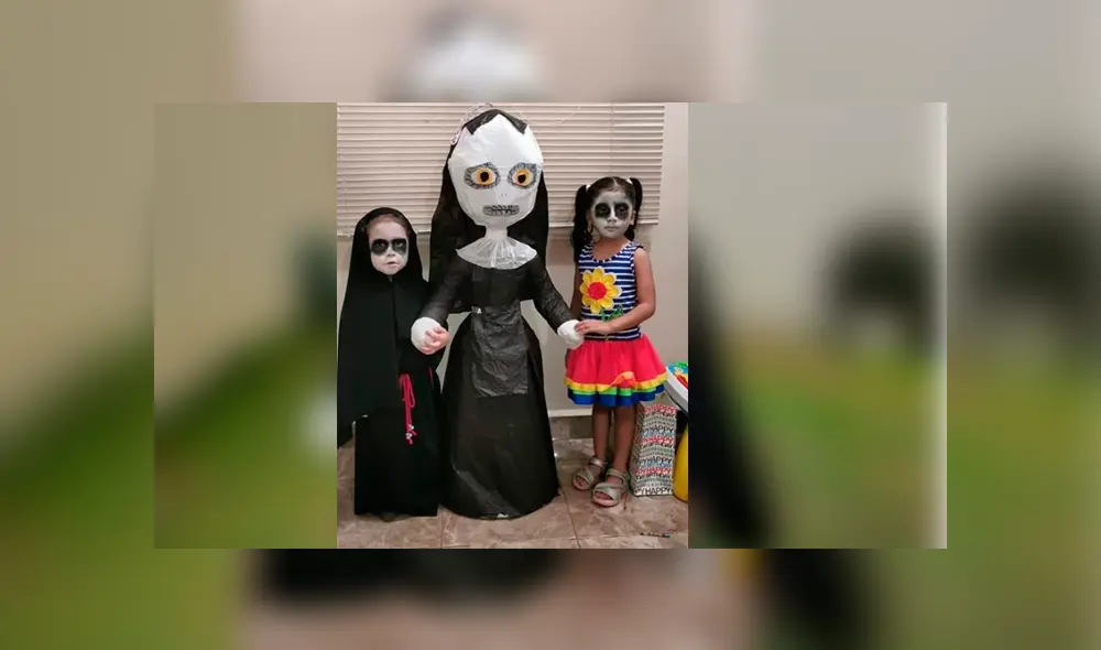 Facebook viral: Niña celebra su fiesta vestida  de 'La Monja' y causa furor en redes [VIDEO]