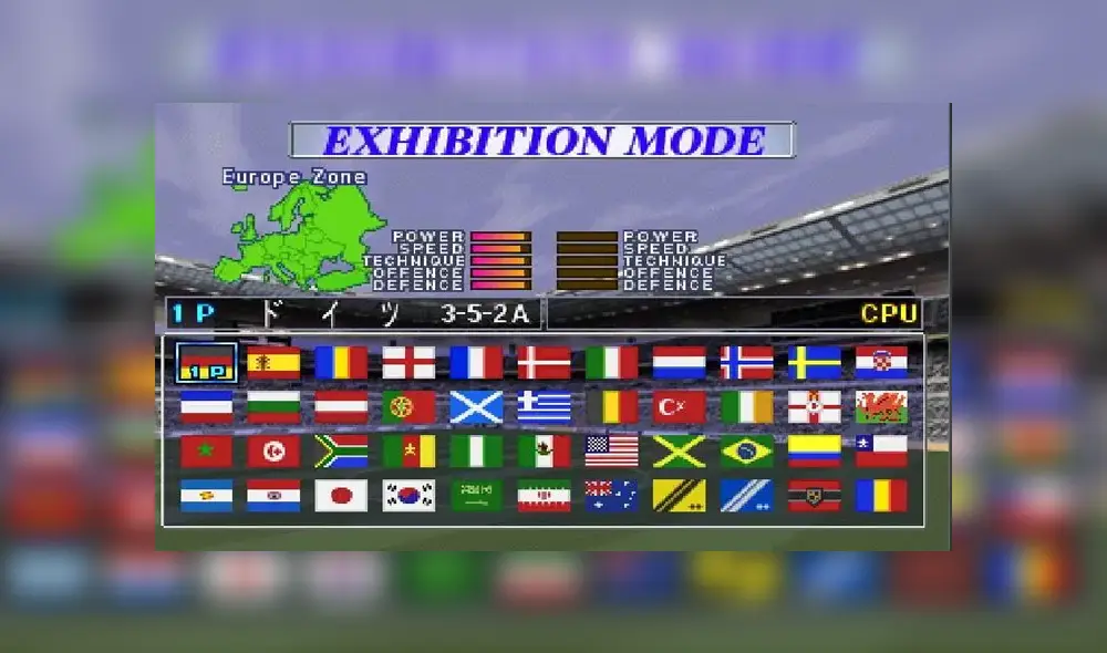 Equipos en Winning Eleven 3. Foto: Captura.