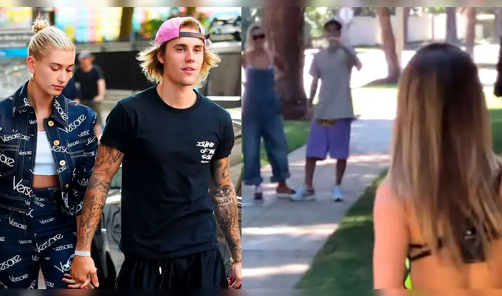 Mujer en bikini sorprende en la calle a Justin Bieber y Hailey Baldwin enfurece 