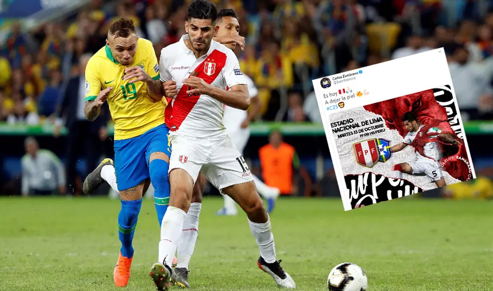 Carlos Zambrano estuvo presente en la final de la Copa América, entre Perú vs. Brasil. Foto: EFE/Twiiter de Carlos Zambrano Carlos Zambrano estuvo presente en la final de la Copa América, entre Perú vs. Brasil. Foto: EFE/Twiiter de Carlos Zambrano