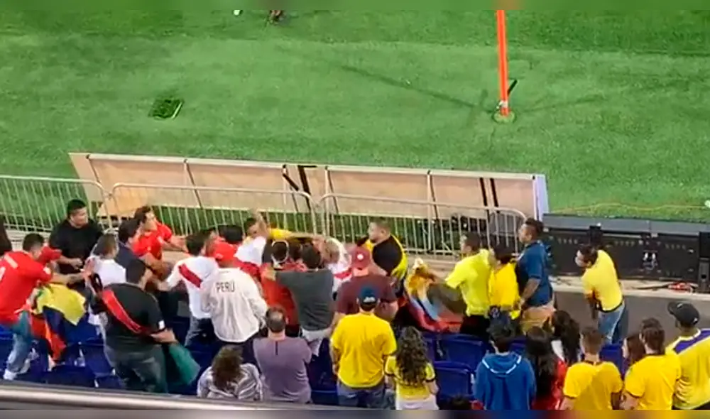 Selección peruana: pelea en el Red Bull Arena. Foto: Captura de video.