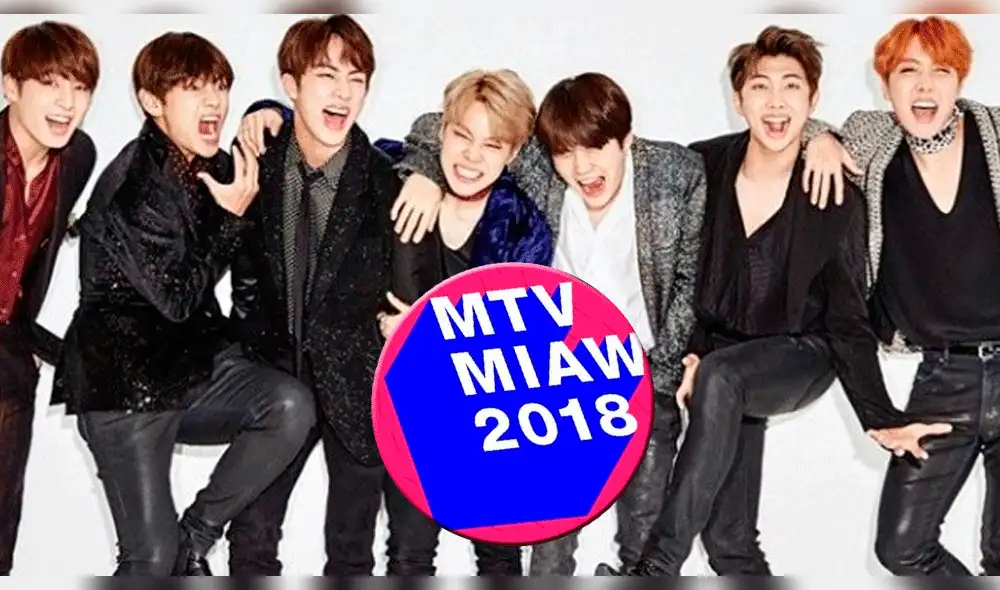 MTV MIAW 2018: BTS ganó como la mejor banda K-Pop 
