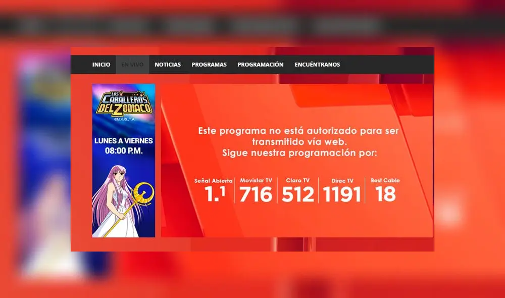 La transmisión en vivo de Willax TV fue una de las páginas bloqueadas. La transmisión en vivo de Willax TV fue una de las páginas bloqueadas.